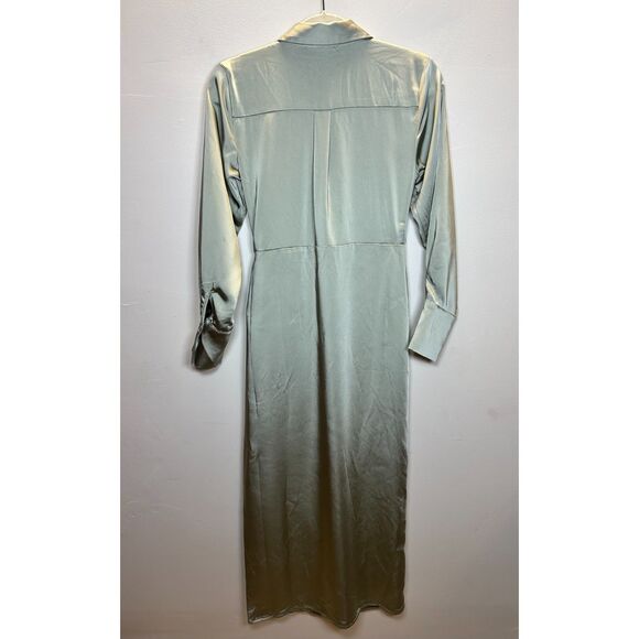 Jason Wu Women's Size XS Olive Tie Long Sleeve Midi Dress EUC - Picture 2 of 8